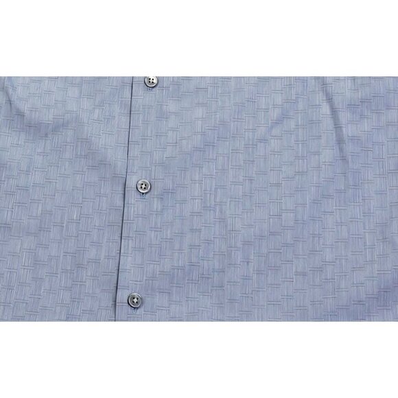 Calvin Klein Performance Size 15.5 34/35 Mens Slim Fit Non Iron Gray Blue Check - Picture 9 of 11